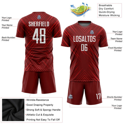 Custom Red White Sublimation Soccer Uniform Jersey - Sky-Custom
