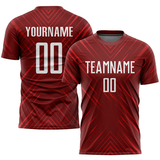 Custom Red White Sublimation Soccer Uniform Jersey - Sky-Custom