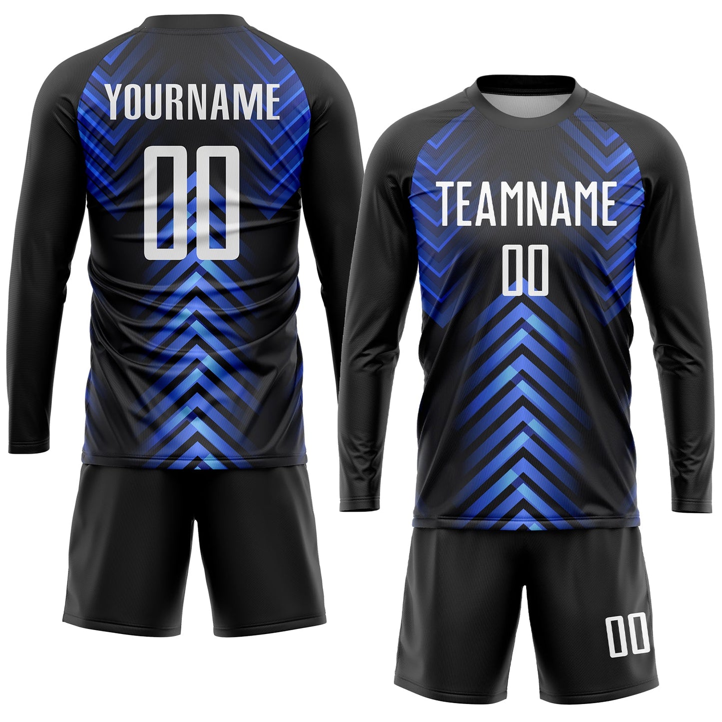 Custom Black White-Royal Sublimation Soccer Uniform Jersey - Sky-Custom
