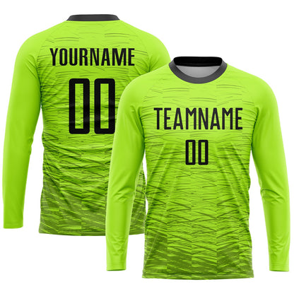 Custom Neon Green Black Sublimation Soccer Uniform Jersey - Sky-Custom