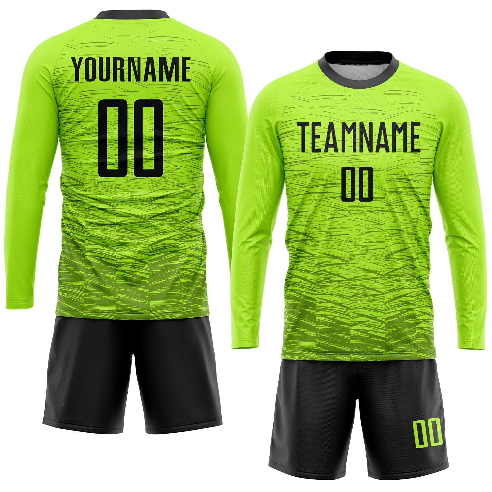 Custom Neon Green Black Sublimation Soccer Uniform Jersey - Sky-Custom