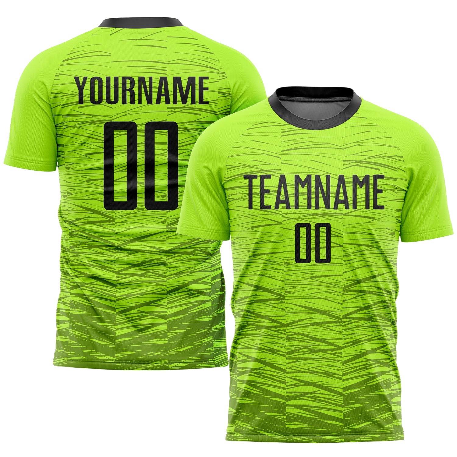 Custom Neon Green Black Sublimation Soccer Uniform Jersey - Sky-Custom