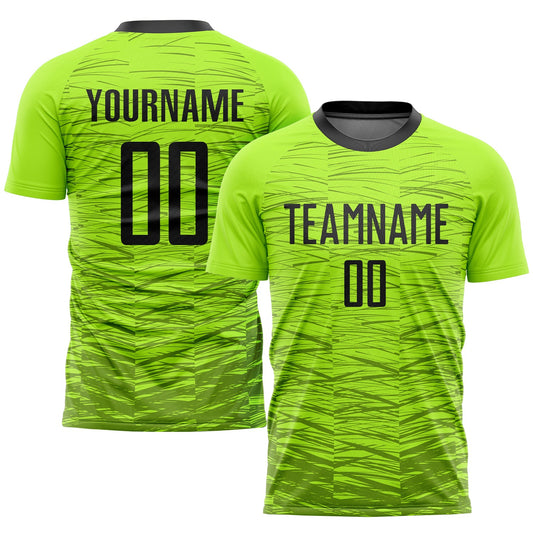 Custom Neon Green Black Sublimation Soccer Uniform Jersey - Sky-Custom