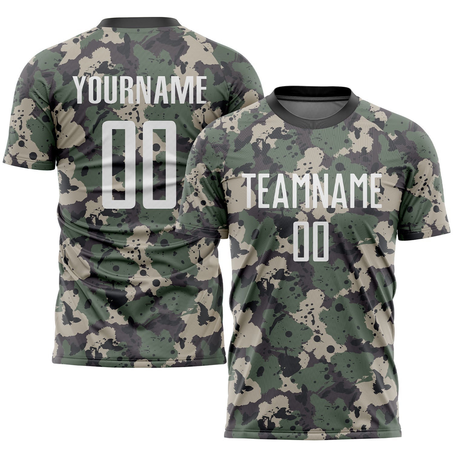 Custom Camo White-Black Sublimation Salute To Service Soccer Uniform Jersey - Sky-Custom