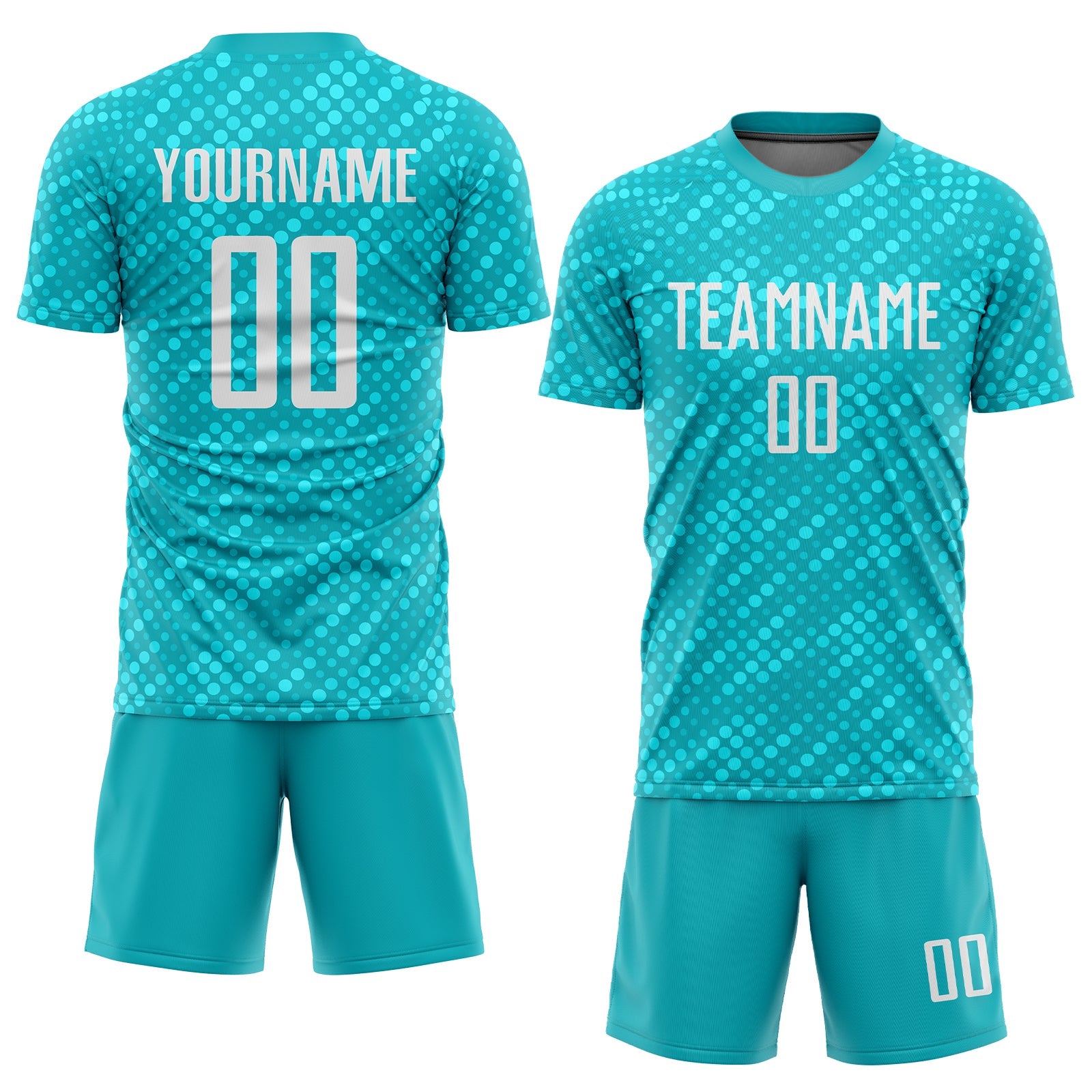 Custom Aqua White Sublimation Soccer Uniform Jersey - Sky-Custom