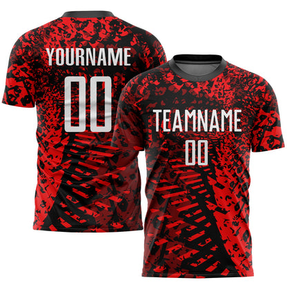 Custom Red Black-White Sublimation Soccer Uniform Jersey - Sky-Custom