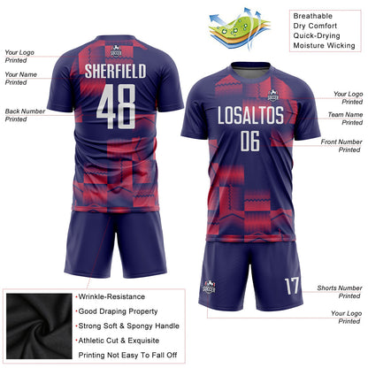 Custom Figure White-Purple Sublimation Soccer Uniform Jersey - Sky-Custom
