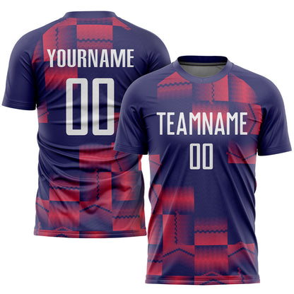 Custom Figure White-Purple Sublimation Soccer Uniform Jersey - Sky-Custom
