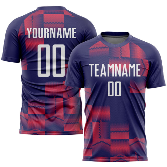 Custom Figure White-Purple Sublimation Soccer Uniform Jersey - Sky-Custom
