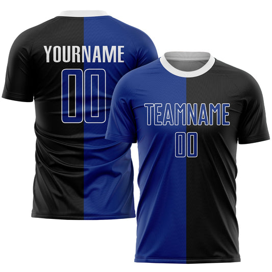 Custom Black Royal-White Sublimation Split Fashion Soccer Uniform Jersey - Sky-Custom