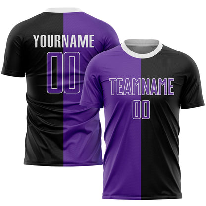 Custom Black Purple-White Sublimation Split Fashion Soccer Uniform Jersey - Sky-Custom