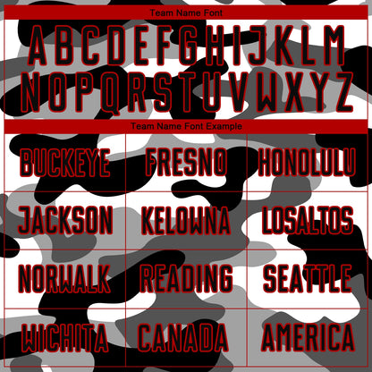 Custom Camo Black-Red Sublimation Salute To Service Soccer Uniform Jersey - Sky-Custom