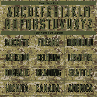 Custom Camo Olive-Black Sublimation Salute To Service Soccer Uniform Jersey - Sky-Custom