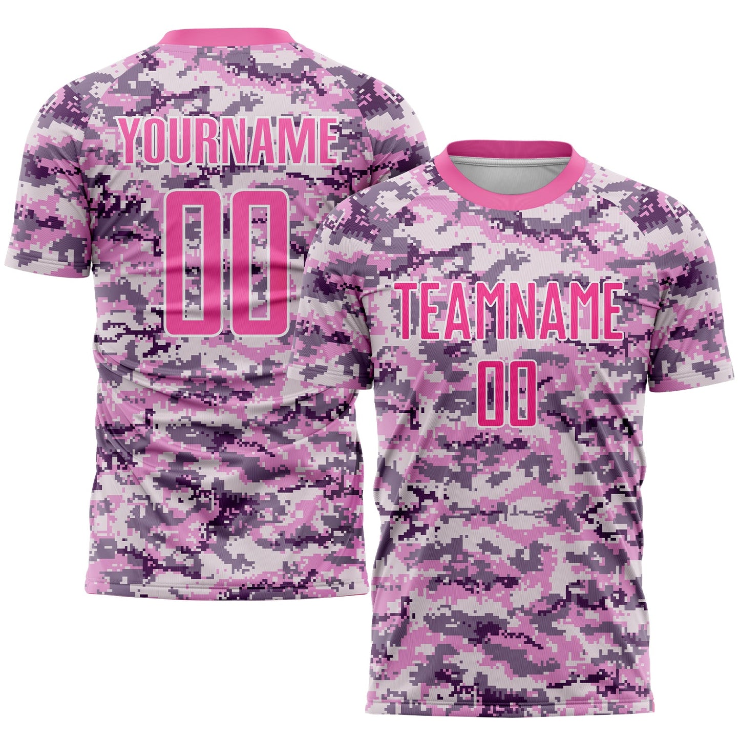 Custom Camo Pink-White Sublimation Salute To Service Soccer Uniform Jersey - Sky-Custom