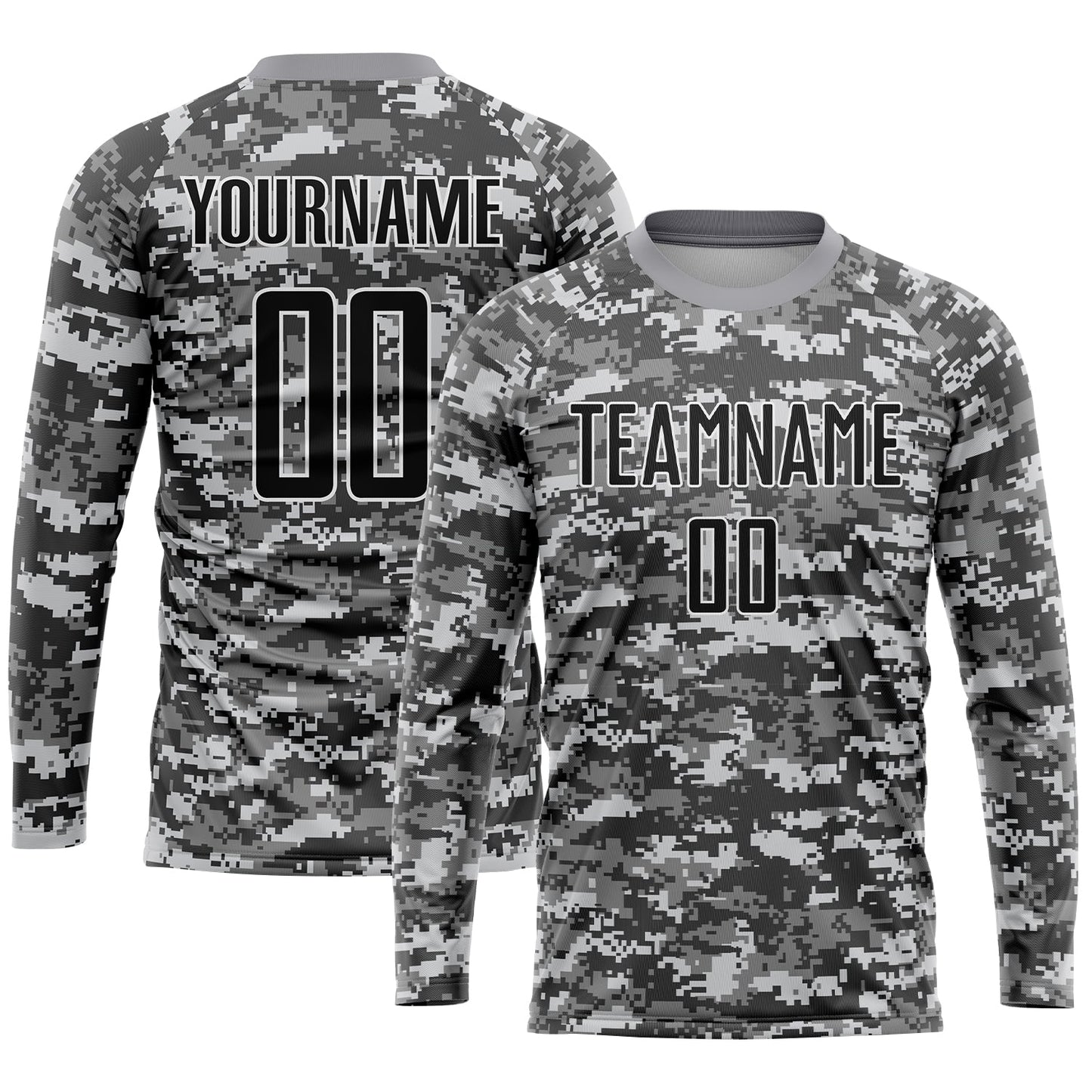 Custom Camo Black-Gray Sublimation Salute To Service Soccer Uniform Jersey - Sky-Custom