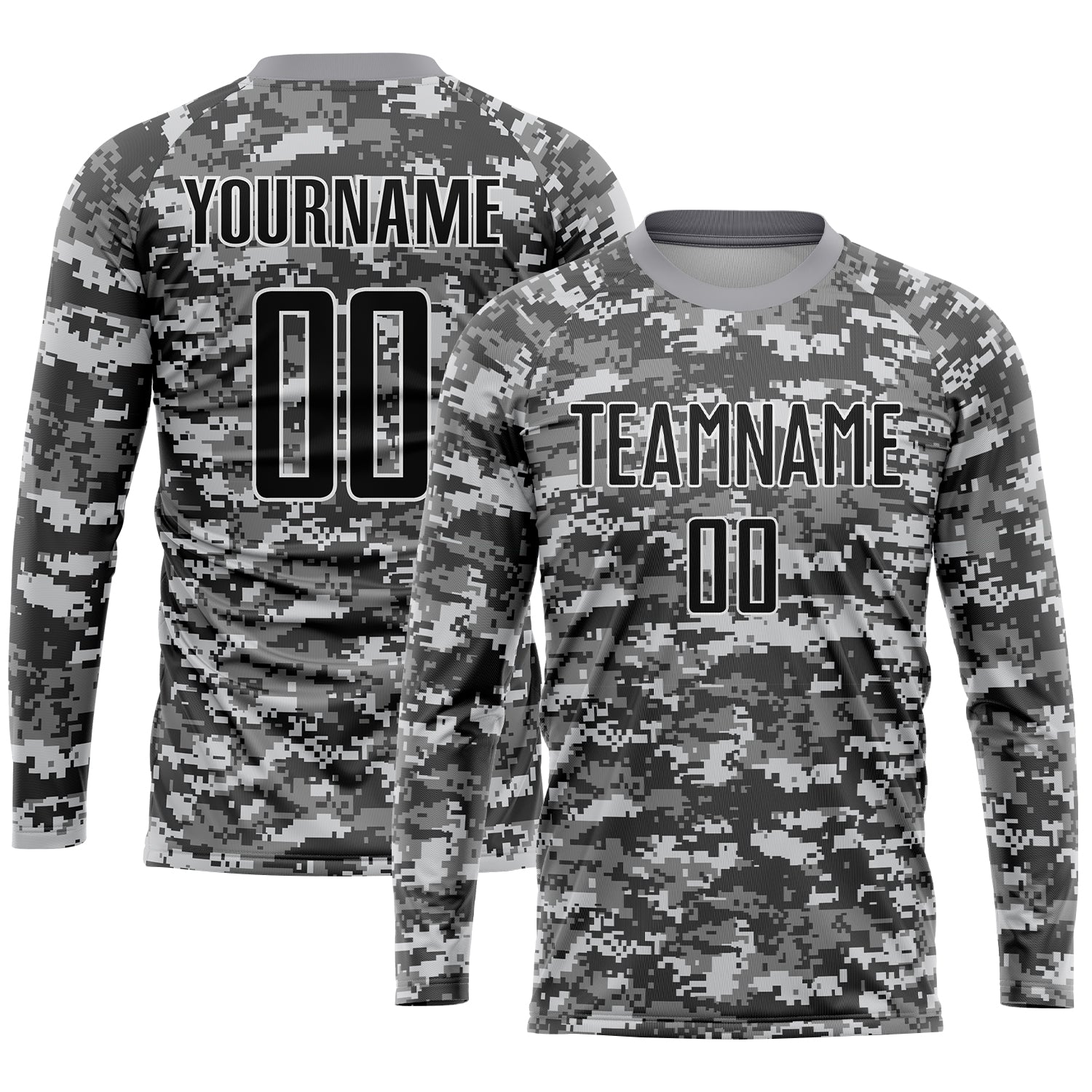 Custom Camo Black-Gray Sublimation Salute To Service Soccer Uniform Jersey - Sky-Custom