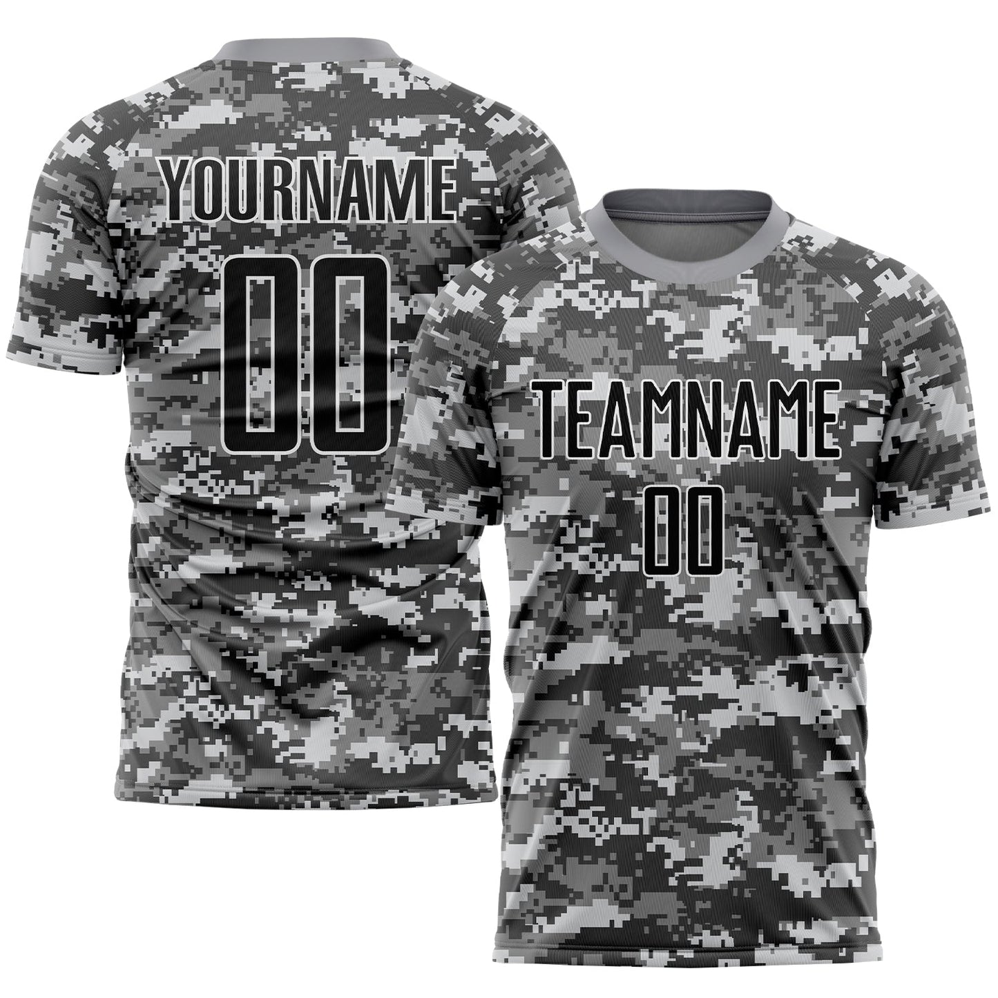 Custom Camo Black-Gray Sublimation Salute To Service Soccer Uniform Jersey - Sky-Custom
