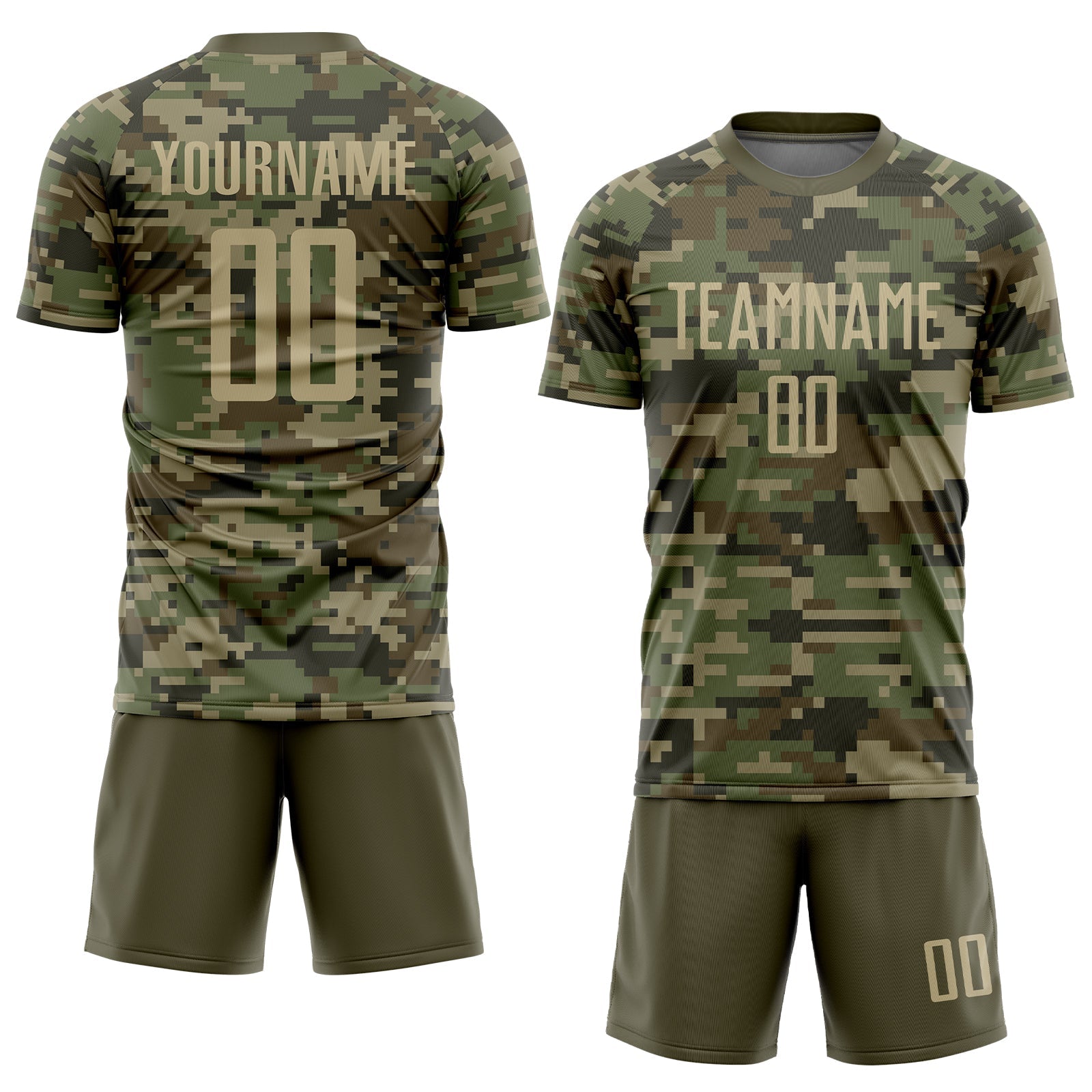 Custom Camo Vegas Gold-Olive Sublimation Salute To Service Soccer Uniform Jersey - Sky-Custom