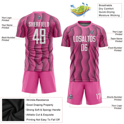 Custom Pink White Sublimation Soccer Uniform Jersey - Sky-Custom