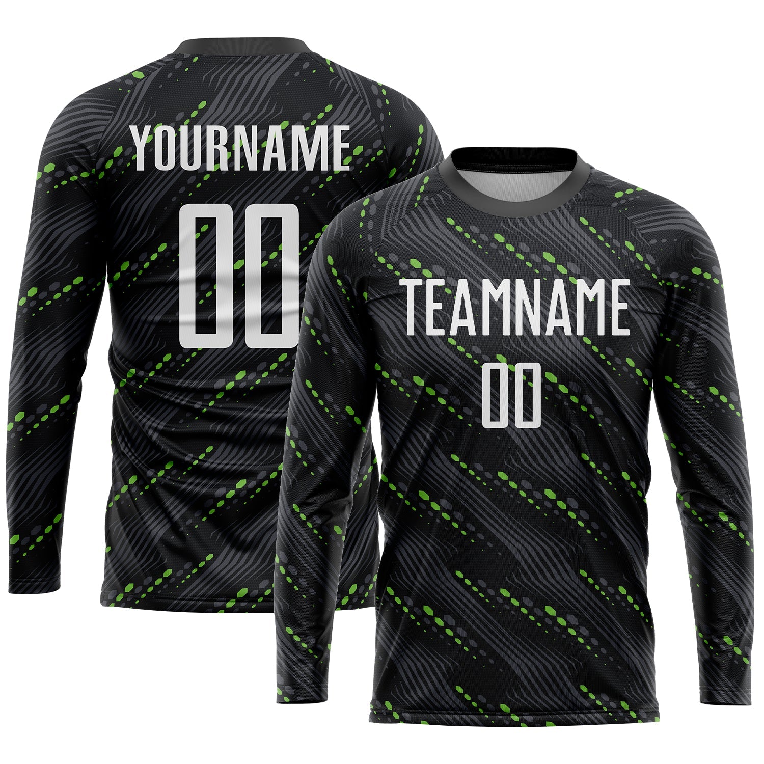 Custom Black White-Kelly Green Sublimation Soccer Uniform Jersey - Sky-Custom