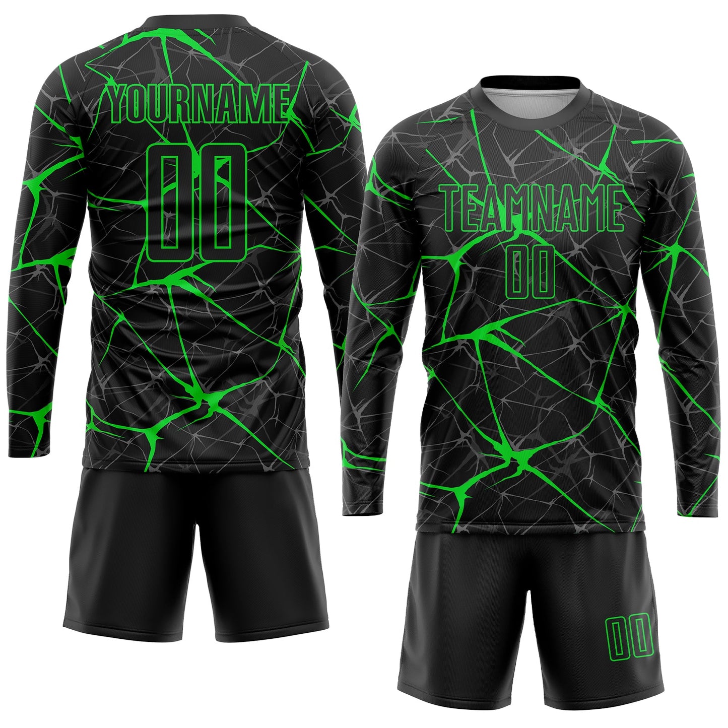 Custom Black Neon Green Sublimation Soccer Uniform Jersey - Sky-Custom