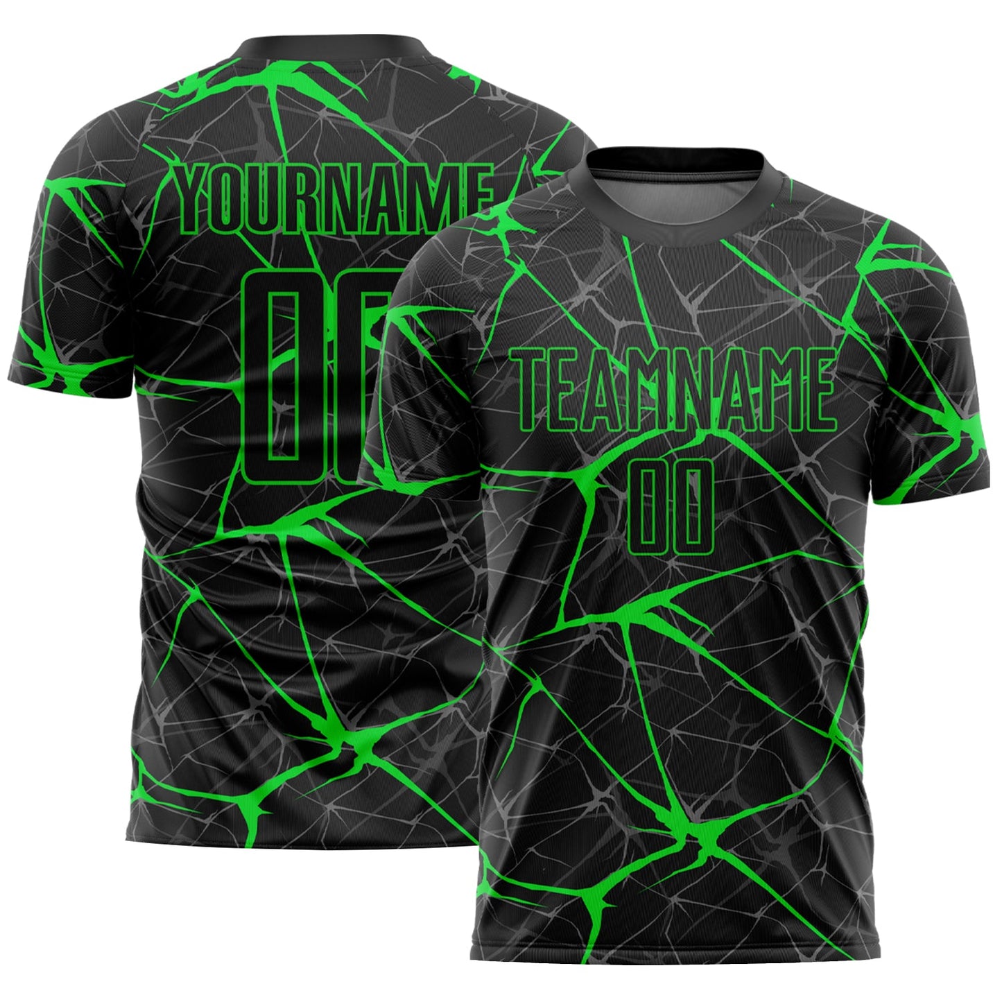 Custom Black Neon Green Sublimation Soccer Uniform Jersey - Sky-Custom