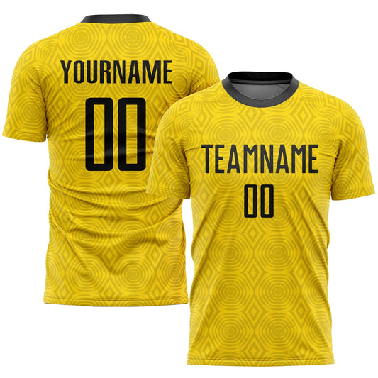 Custom Gold Black Sublimation Soccer Uniform Jersey - Sky-Custom