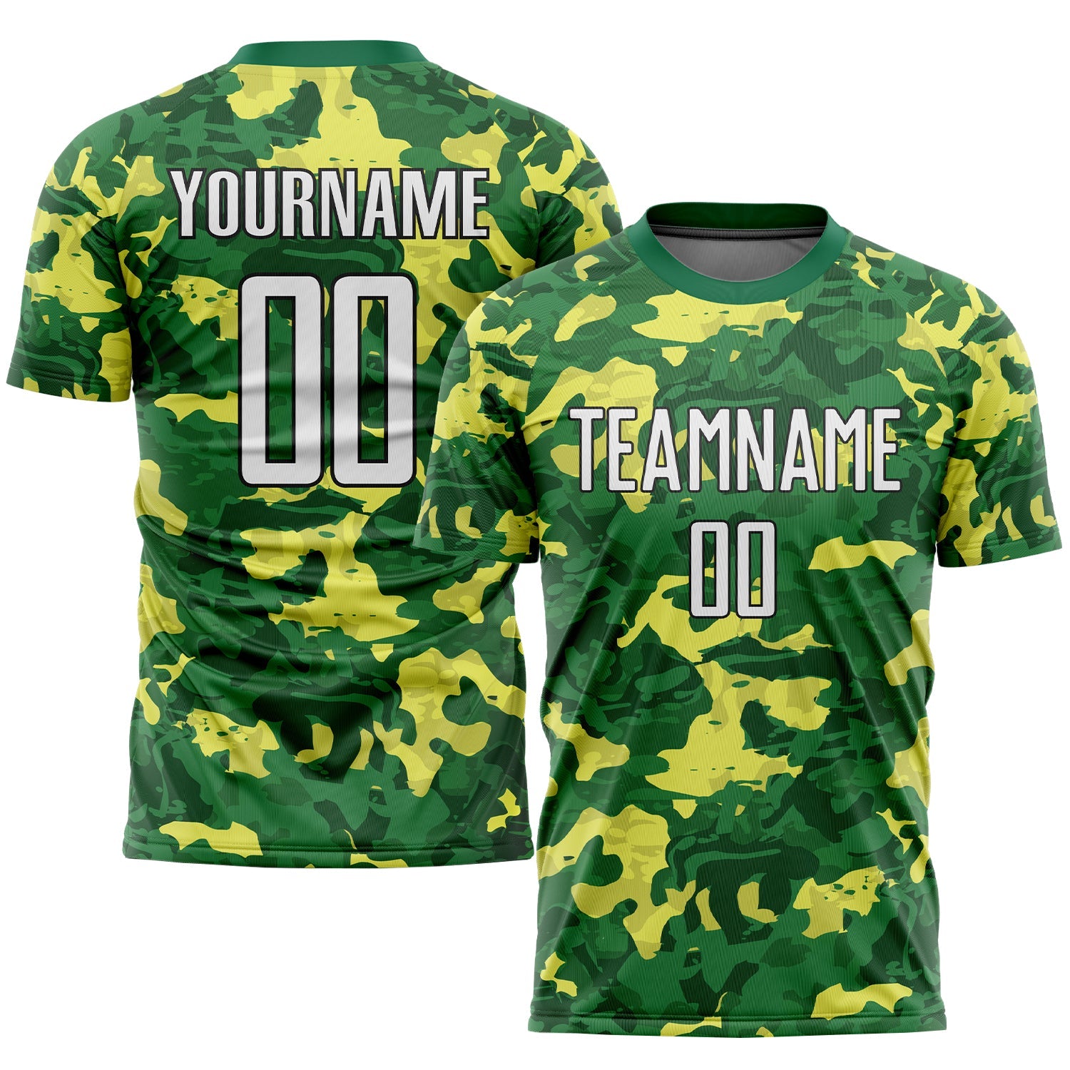 Custom Camo White-Kelly Green Sublimation Salute To Service Soccer Uniform Jersey - Sky-Custom