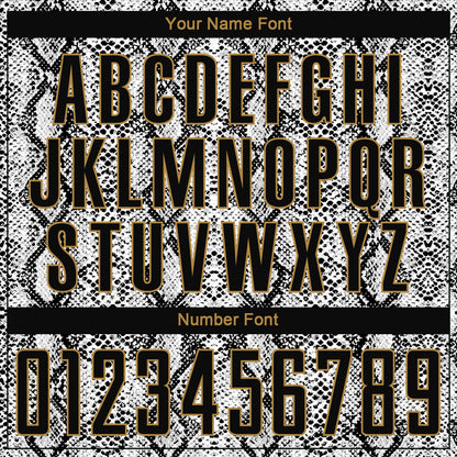Custom Black Black-Old Gold Sublimation Snakeskin Soccer Uniform Jersey - Sky-Custom