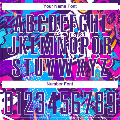Custom Graffiti Pattern Purple-White Sublimation Soccer Uniform Jersey - Sky-Custom