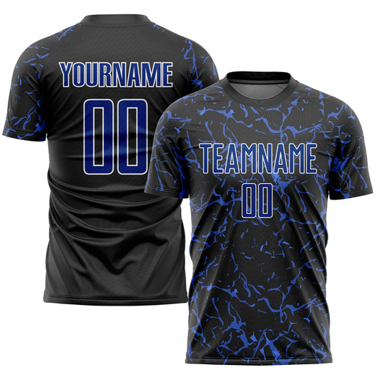 Custom Black Royal-White Sublimation Soccer Uniform Jersey - Sky-Custom