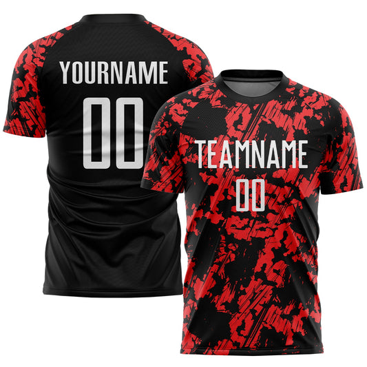 Custom Red White-Black Sublimation Soccer Uniform Jersey - Sky-Custom