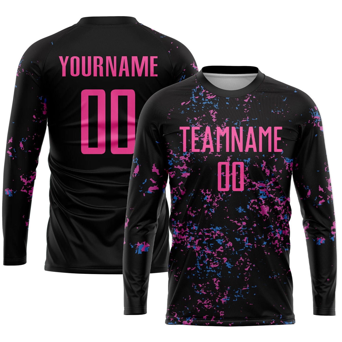 Custom Black Pink-Light Blue Sublimation Soccer Uniform Jersey - Sky-Custom