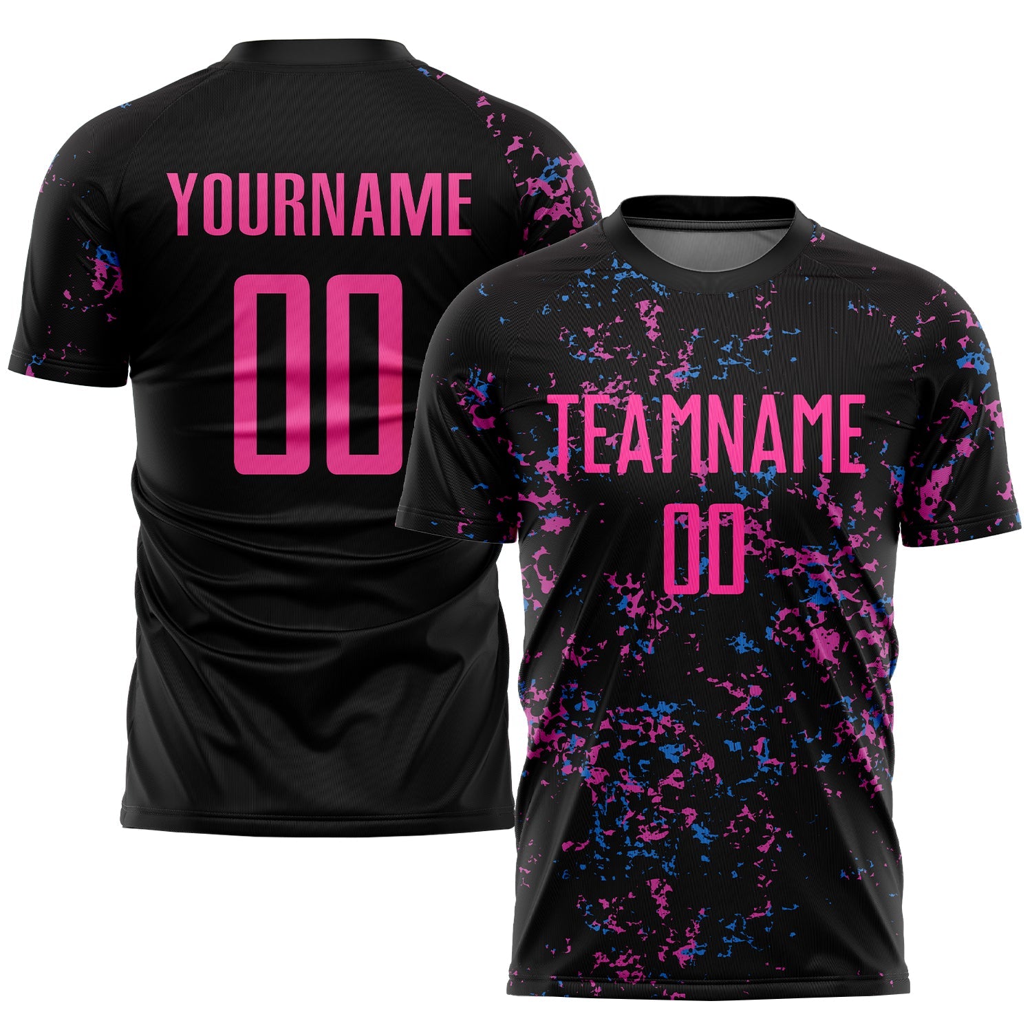 Custom Black Pink-Light Blue Sublimation Soccer Uniform Jersey - Sky-Custom