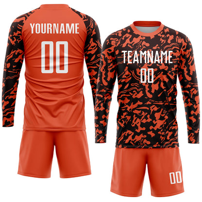 Custom Orange White-Black Sublimation Soccer Uniform Jersey - Sky-Custom