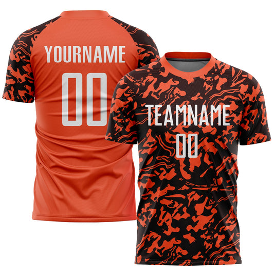 Custom Orange White-Black Sublimation Soccer Uniform Jersey - Sky-Custom