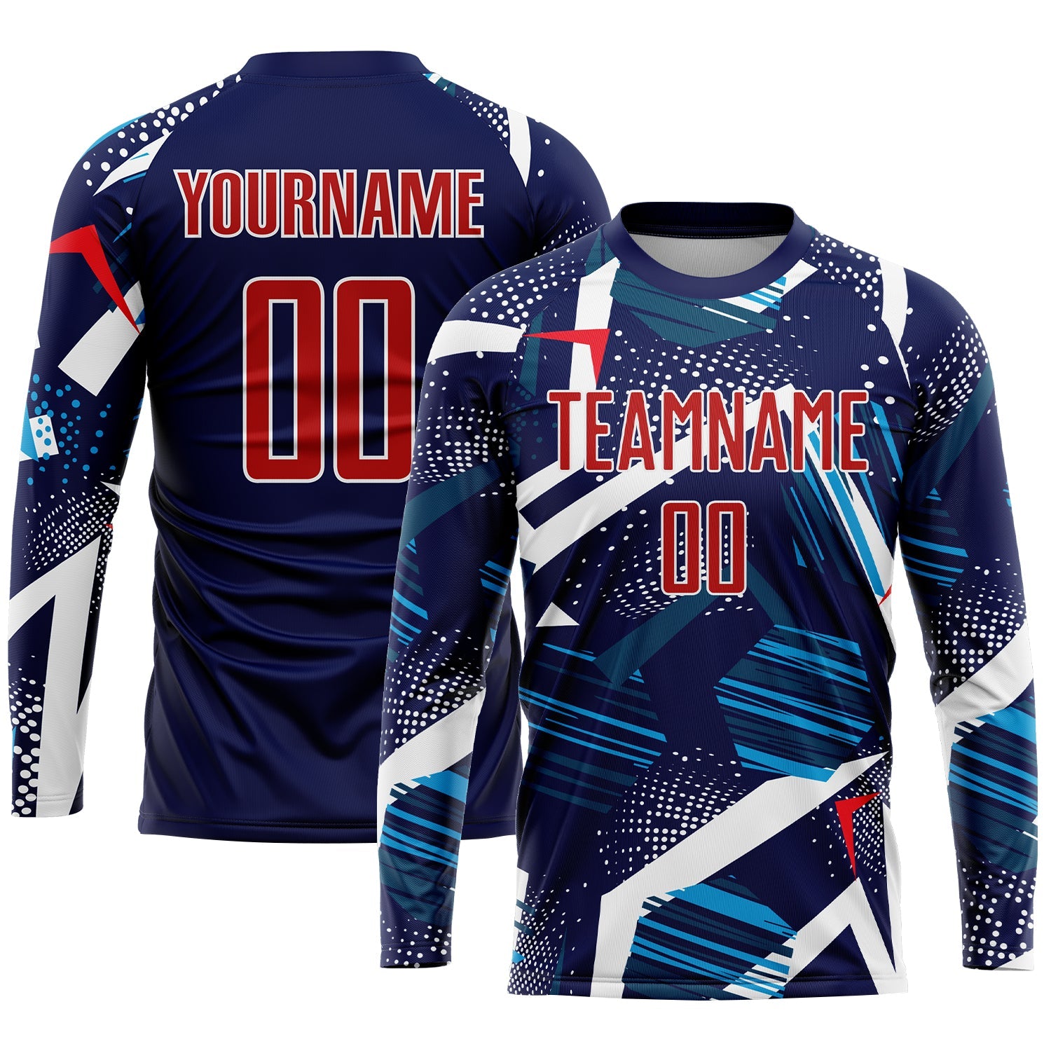 Custom Navy Red-White Sublimation Soccer Uniform Jersey - Sky-Custom