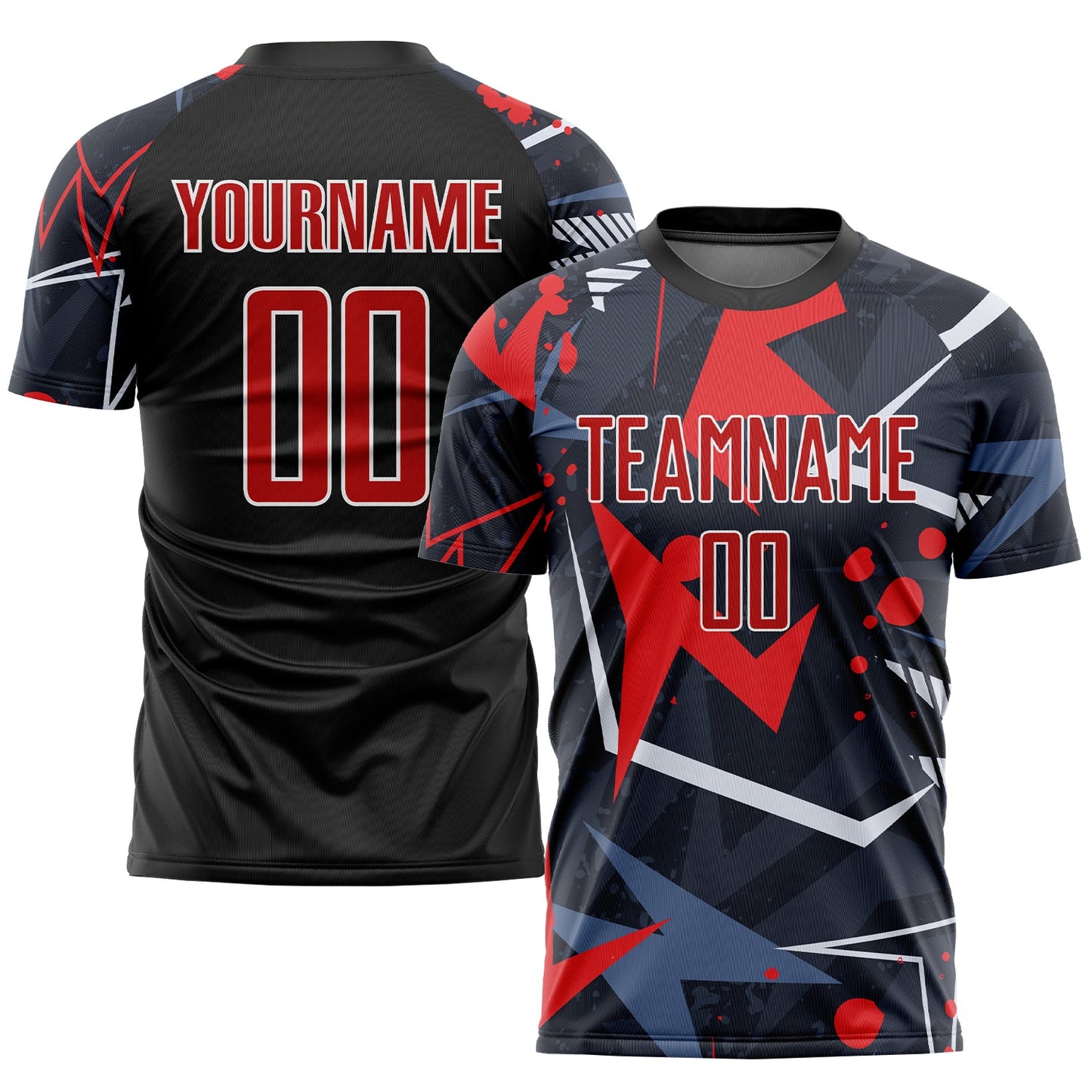 Custom Black Red-White Sublimation Soccer Uniform Jersey - Sky-Custom