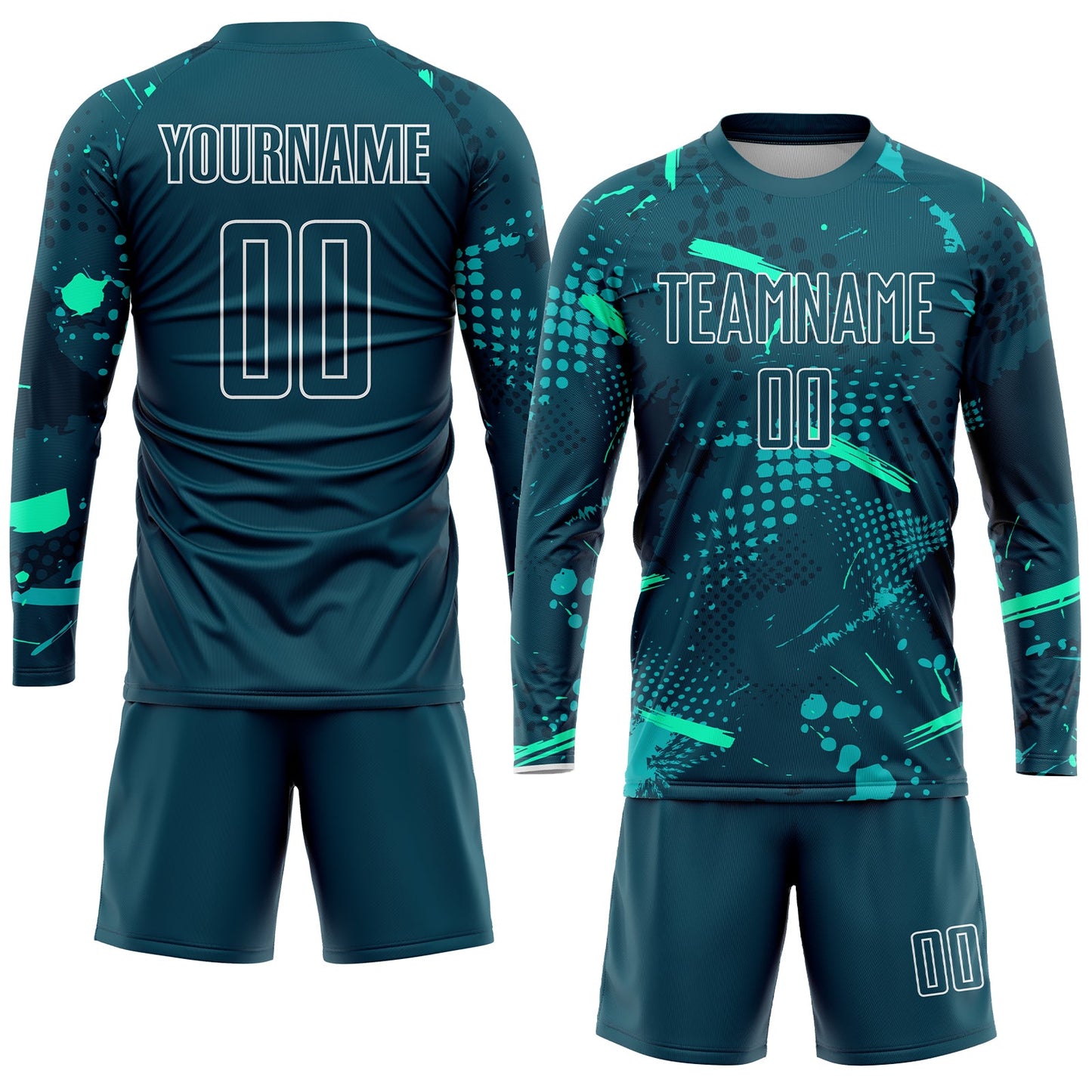 Custom Green Green-Teal Sublimation Soccer Uniform Jersey - Sky-Custom