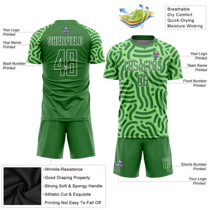 Custom Neon Green Kelly Green-White Sublimation Soccer Uniform Jersey - Sky-Custom