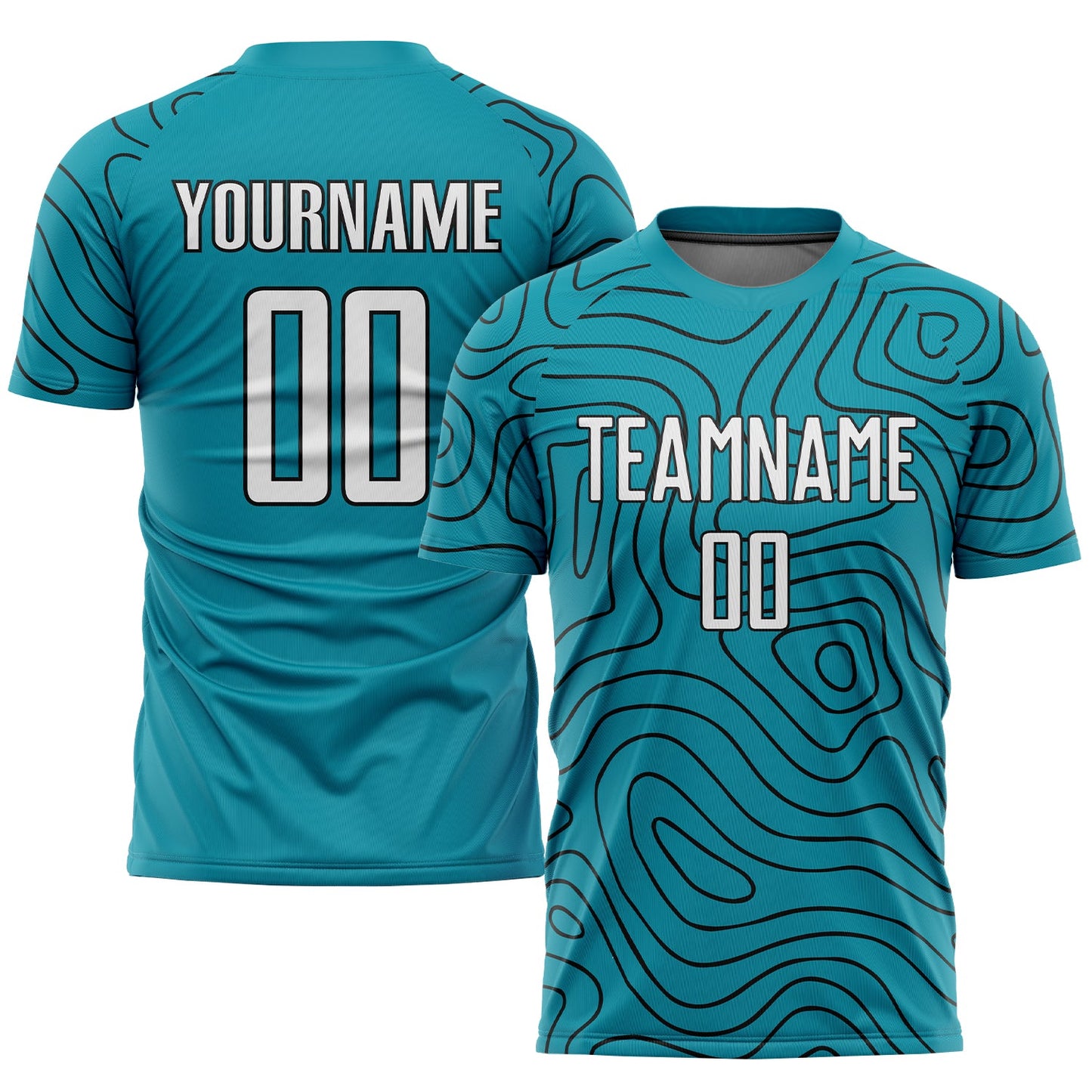 Custom Teal White-Black Sublimation Soccer Uniform Jersey - Sky-Custom