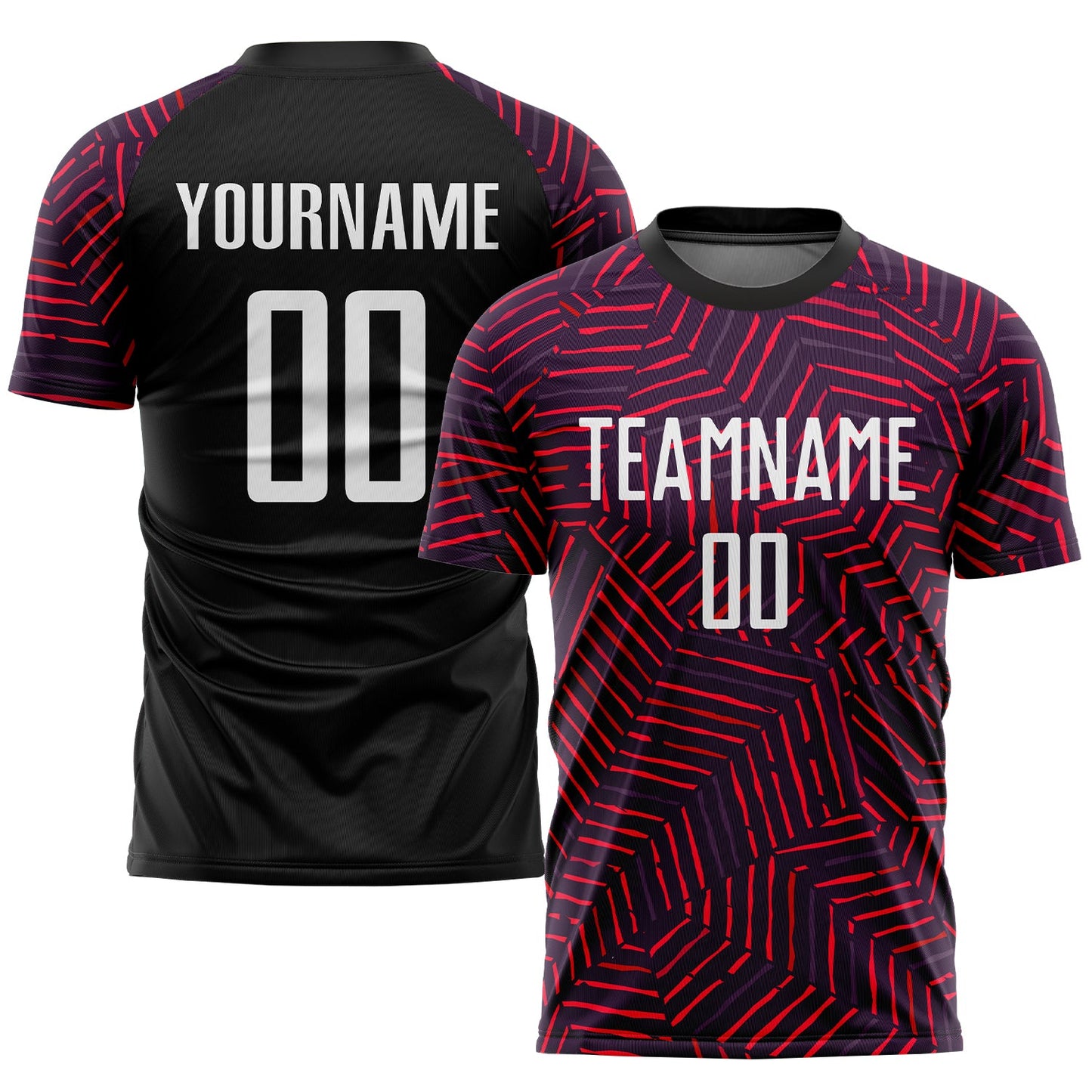 Custom Black White-Red Sublimation Soccer Uniform Jersey - Sky-Custom