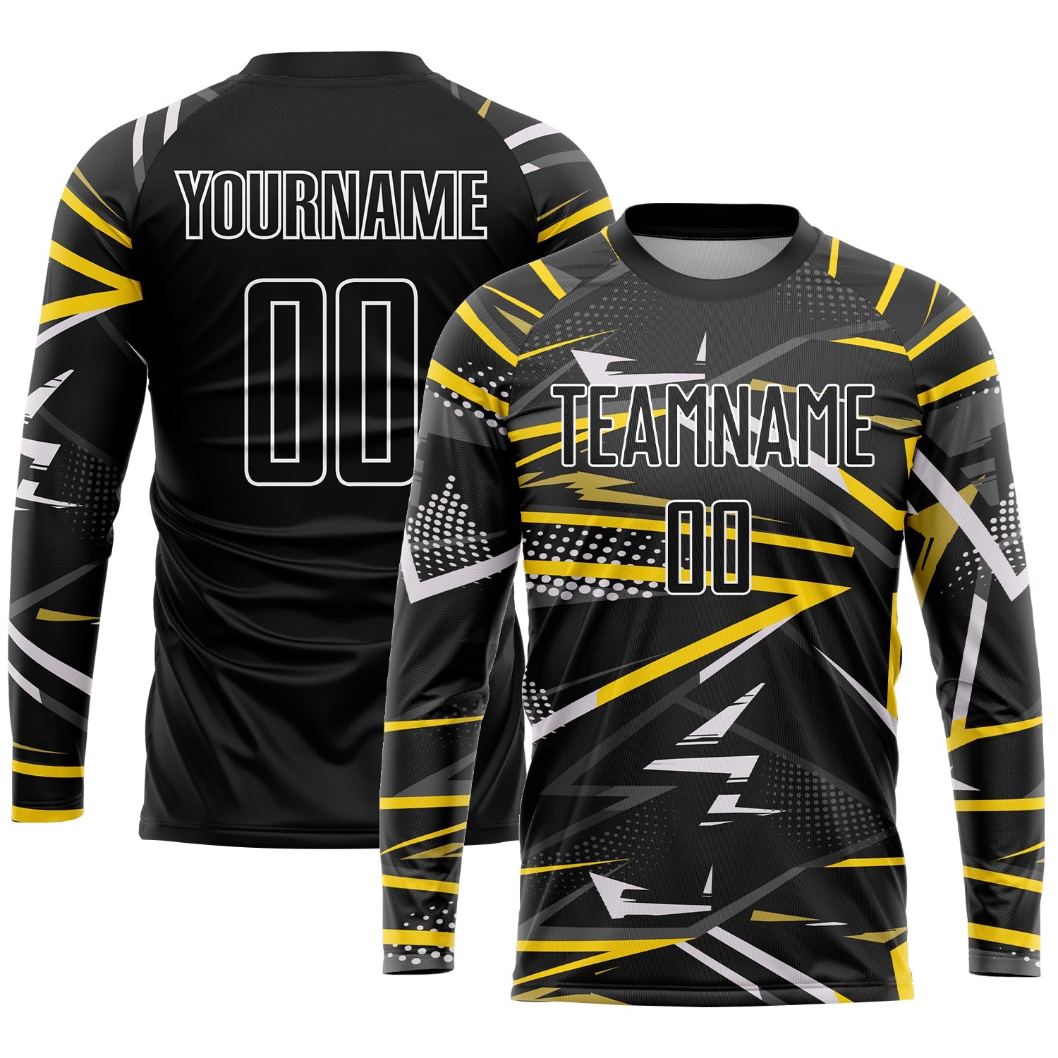 Custom Black Black-Gold Sublimation Soccer Uniform Jersey - Sky-Custom