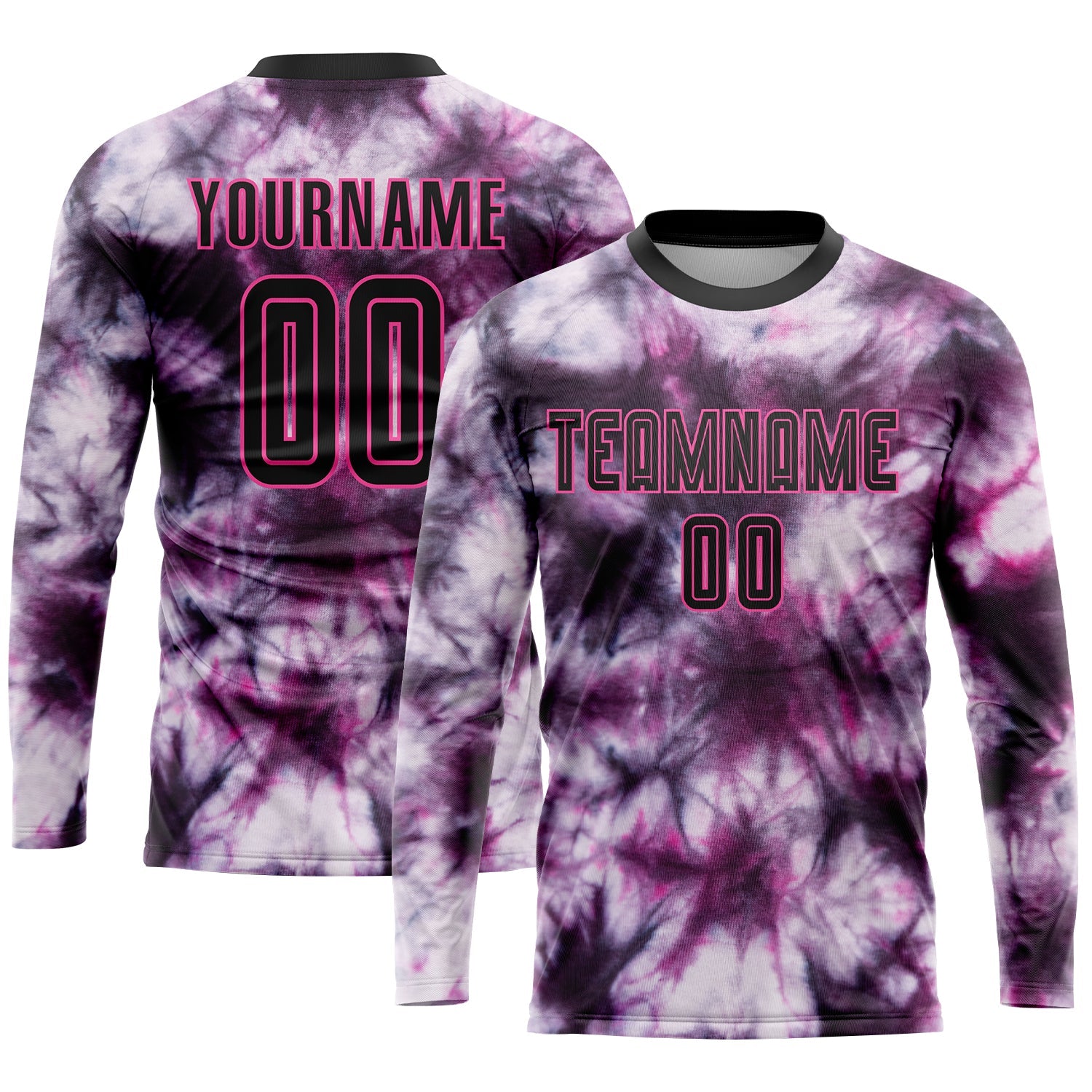 Custom Tie Dye Black-Pink Sublimation Soccer Uniform Jersey - Sky-Custom