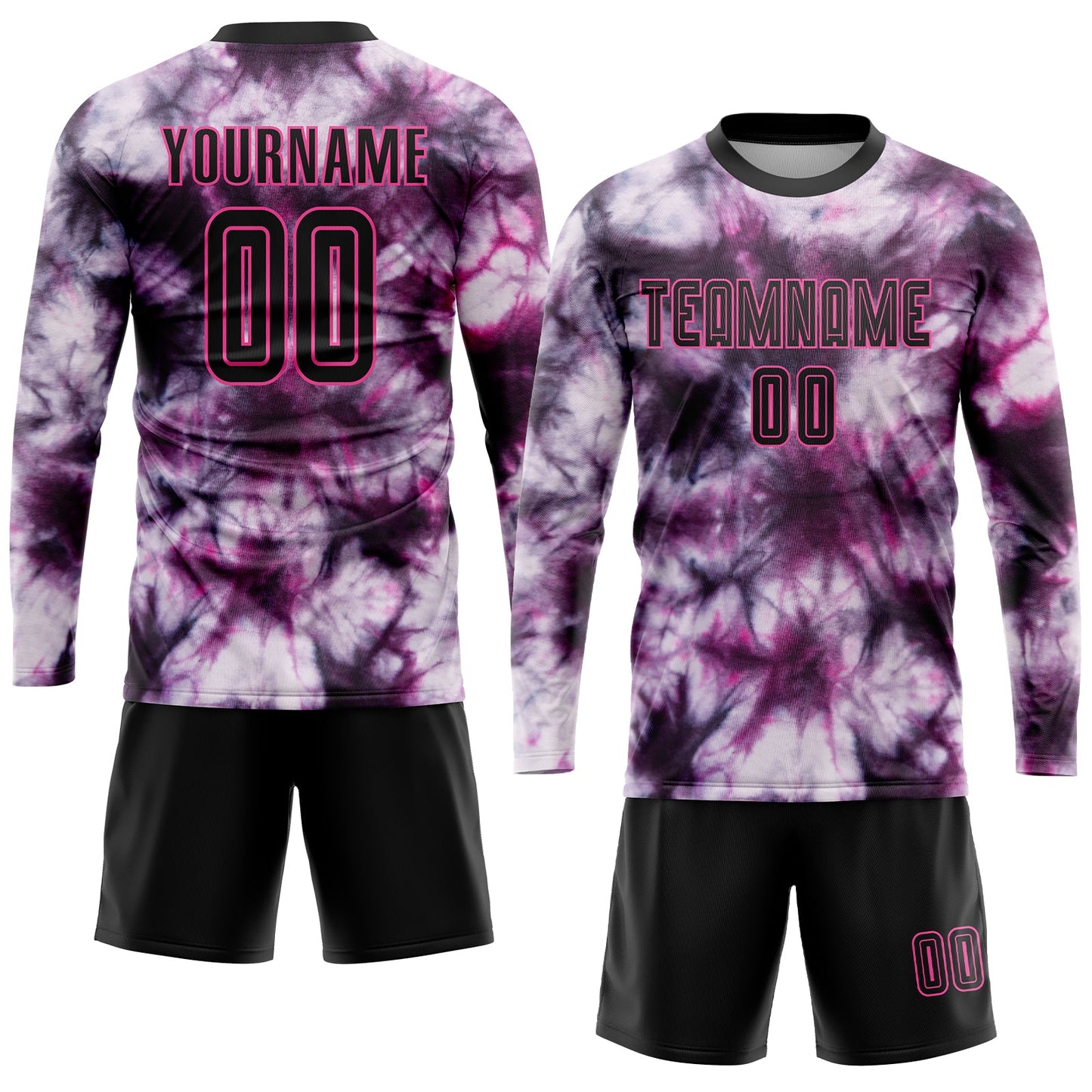 Custom Tie Dye Black-Pink Sublimation Soccer Uniform Jersey - Sky-Custom