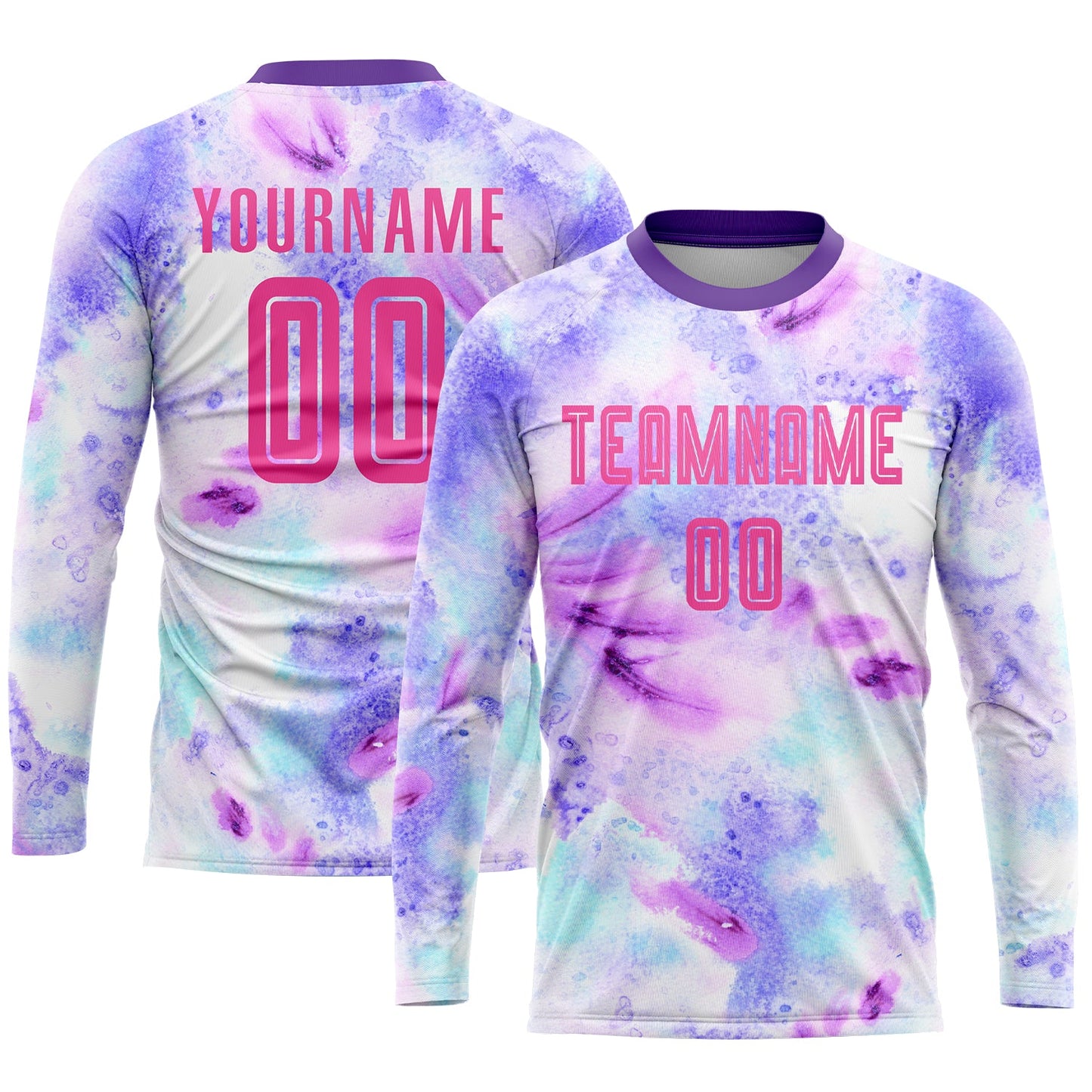 Custom Tie Dye Pink-Purple Sublimation Soccer Uniform Jersey - Sky-Custom