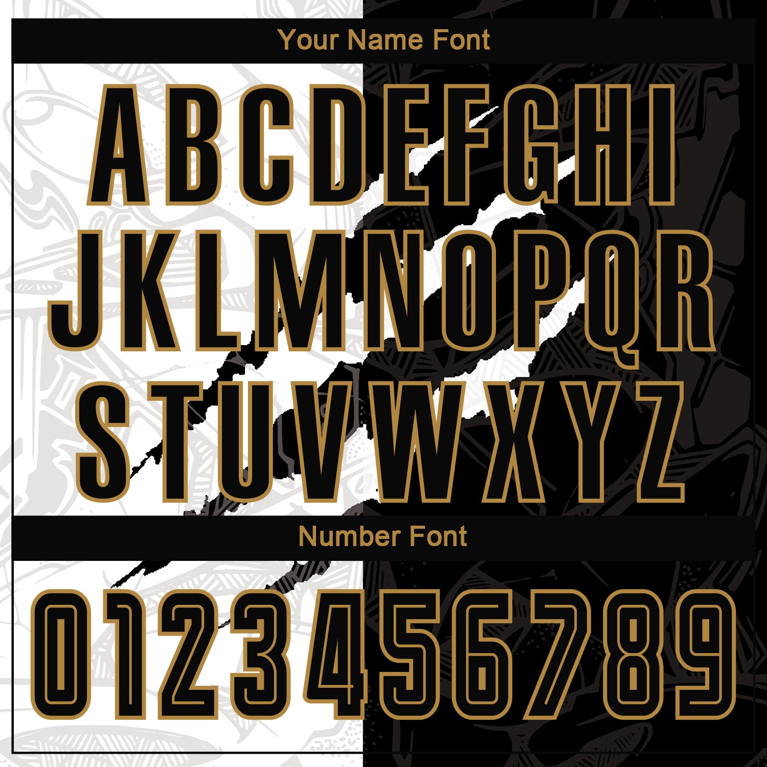 Custom Graffiti Pattern Black-Old Gold Scratch Sublimation Soccer Uniform Jersey - Sky-Custom