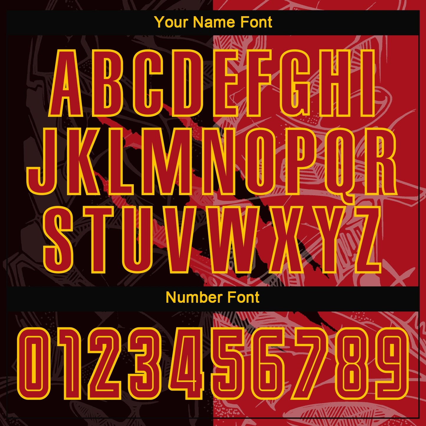 Custom Graffiti Pattern Red-Gold Scratch Sublimation Soccer Uniform Jersey - Sky-Custom