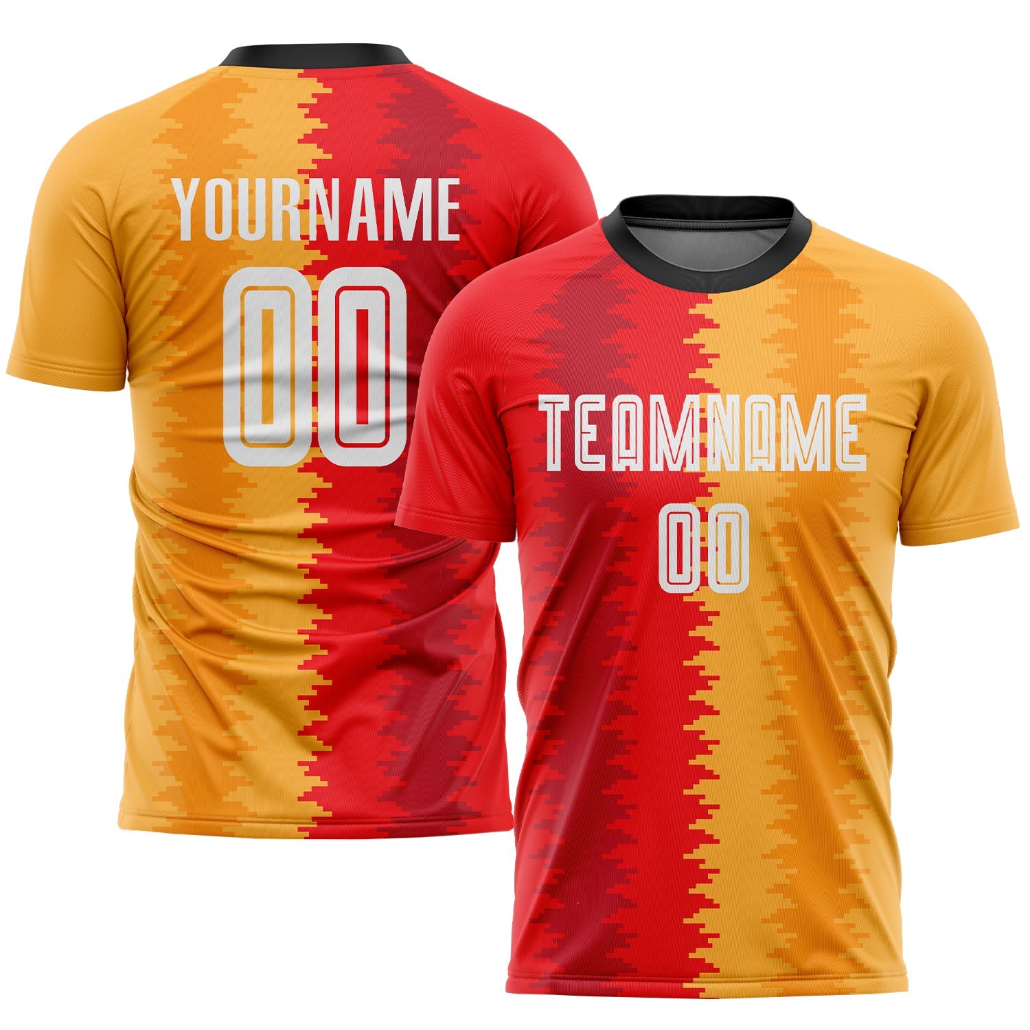 Custom Gold White-Black Sublimation Soccer Uniform Jersey - Sky-Custom