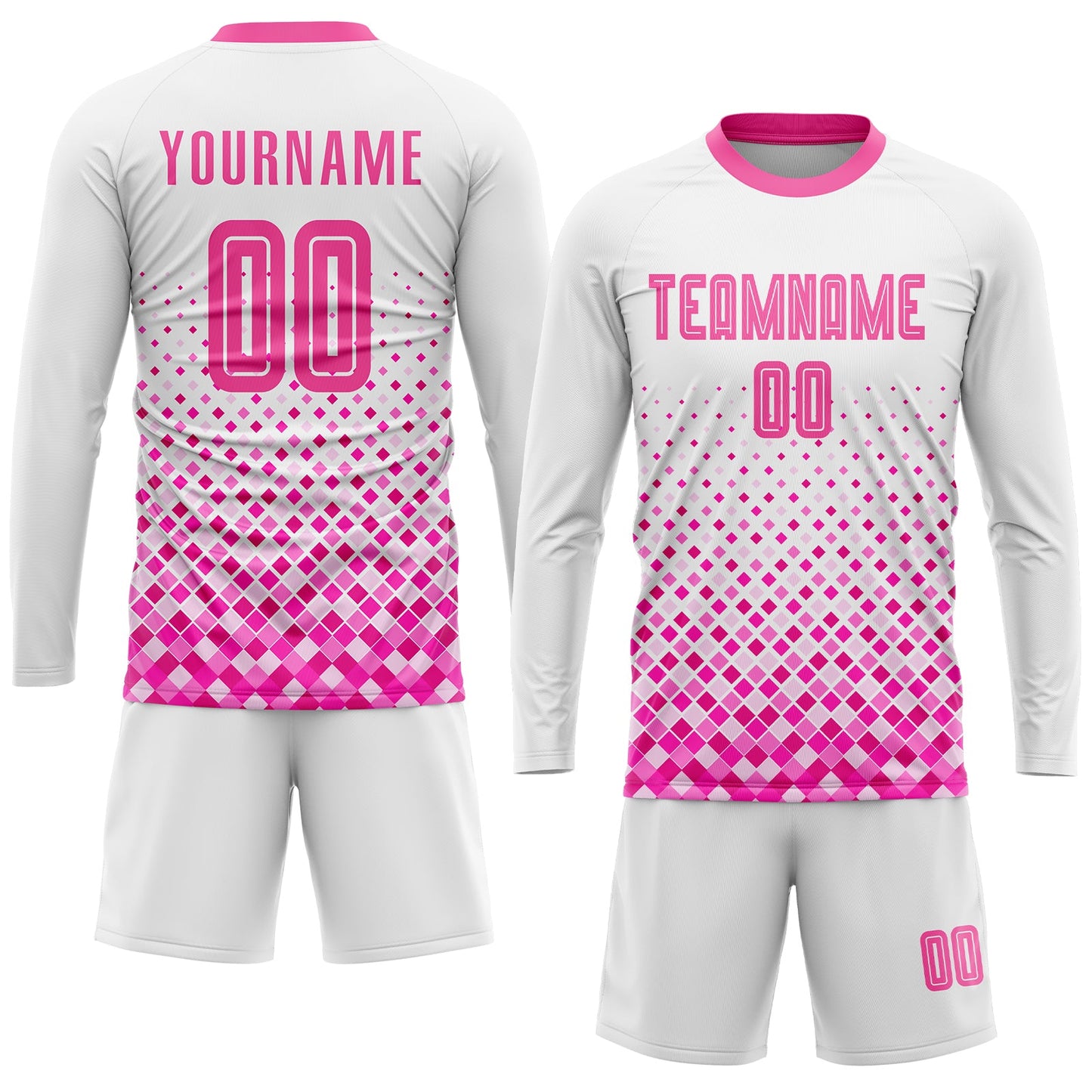 Custom White Pink Sublimation Soccer Uniform Jersey - Sky-Custom